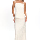 Alondra Textured Maxi Skirt Oatmeal