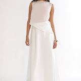 Lemora Asymmetric Hem Top White