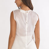 Lemora Asymmetric Hem Top White
