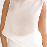 Lemora Asymmetric Hem Top White