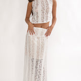 Eleesa Maxi Skirt Lace White
