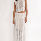 Eleesa Maxi Skirt Lace White