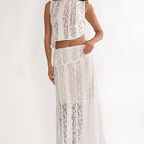 Eleesa Maxi Skirt Lace White