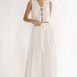 Beliza Lace Trim Skirt White