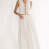 Beliza Lace Trim Skirt White