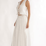Beliza Lace Trim Skirt White
