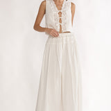 Beliza Tie Front Top White