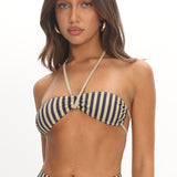 LIONESS Bloom Bikini Top Beige Stripe