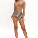 LIONESS Bloom Bikini Top Beige Stripe