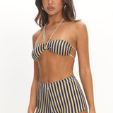 LIONESS Bloom Booty Short Beige Stripe
