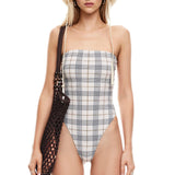LIONESS Gigi One Piece Beige Plaid