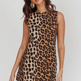 Rhode Island Shift Mini Dress Leopard