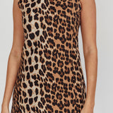 Rhode Island Shift Mini Dress Leopard