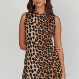 Rhode Island Shift Mini Dress Leopard