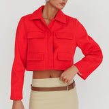 Cinder Crop Jacket Red