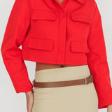 Cinder Crop Jacket Red