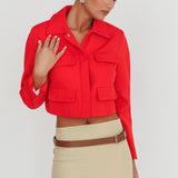 Cinder Crop Jacket Red