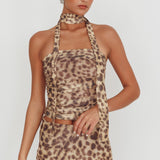 Meet Up Strapless Top Leopard