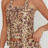 Meet Up Strapless Top Leopard