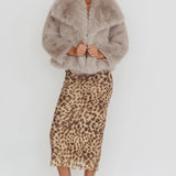 Copenhagen Oversized Lapel Fur Jacket Cream