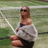 Copenhagen Oversized Lapel Fur Jacket Cream