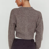 Netherlands Drop Shoulder Crop Cardigan Grey