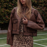 December Front Pocket Jacket Brown
