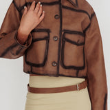 December Front Pocket Jacket Brown