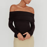 Ricki Off-Shoulder Long Sleeve Top Black