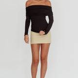 Ricki Off-Shoulder Long Sleeve Top Black