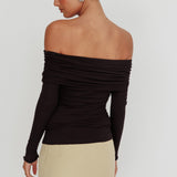 Ricki Off-Shoulder Long Sleeve Top Black