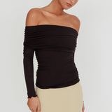 Ricki Off-Shoulder Long Sleeve Top Black