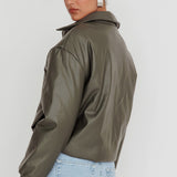 Faroe Drawstring Waist Puff Jacket Green
