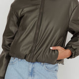 Faroe Drawstring Waist Puff Jacket Green