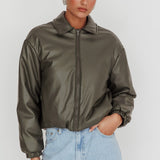 Faroe Drawstring Waist Puff Jacket Green