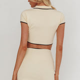 Caelia Knit Mini Skirt Cream