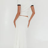 Yaeli Ribbed Knit Maxi Skirt White