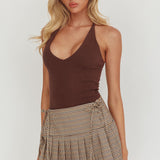 Text Me Pleat Skort Mini Skirt Check