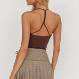 Text Me Pleat Skort Mini Skirt Check