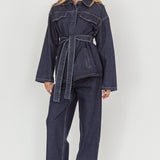Belisse Straight Leg Pants Denim Blue