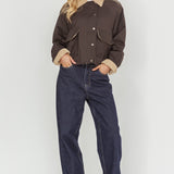 Halona Snap Button Pocket Jacket Charcoal