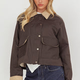Halona Snap Button Pocket Jacket Charcoal