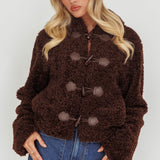 Elaris Hooded Toggle Jacket Brown
