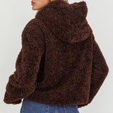 Elaris Hooded Toggle Jacket Brown