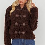 Elaris Hooded Toggle Jacket Brown