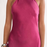 Saphirra Open Cowl Back Maxi Dress Berry